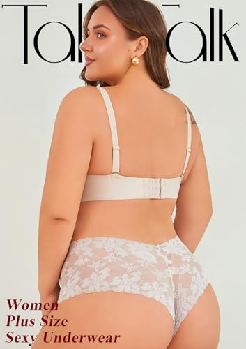 Take Talk Sexy Lace Underwear Panties Lingerie Gift for Women Wife 5 Pack Soft Cheeky Boy shorts Plus Size Underwear Women
