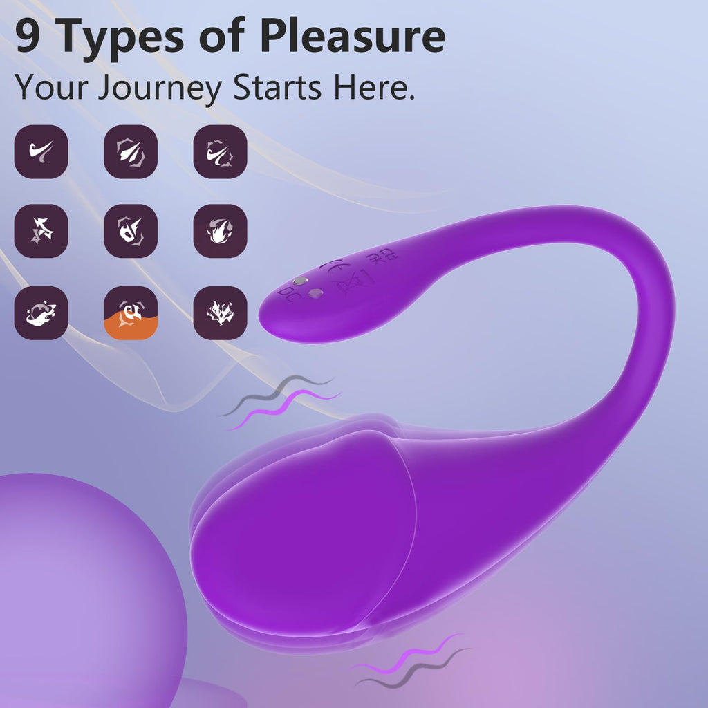 Vibrador Portátil Femenino con Control Remoto APP - 9 Modos