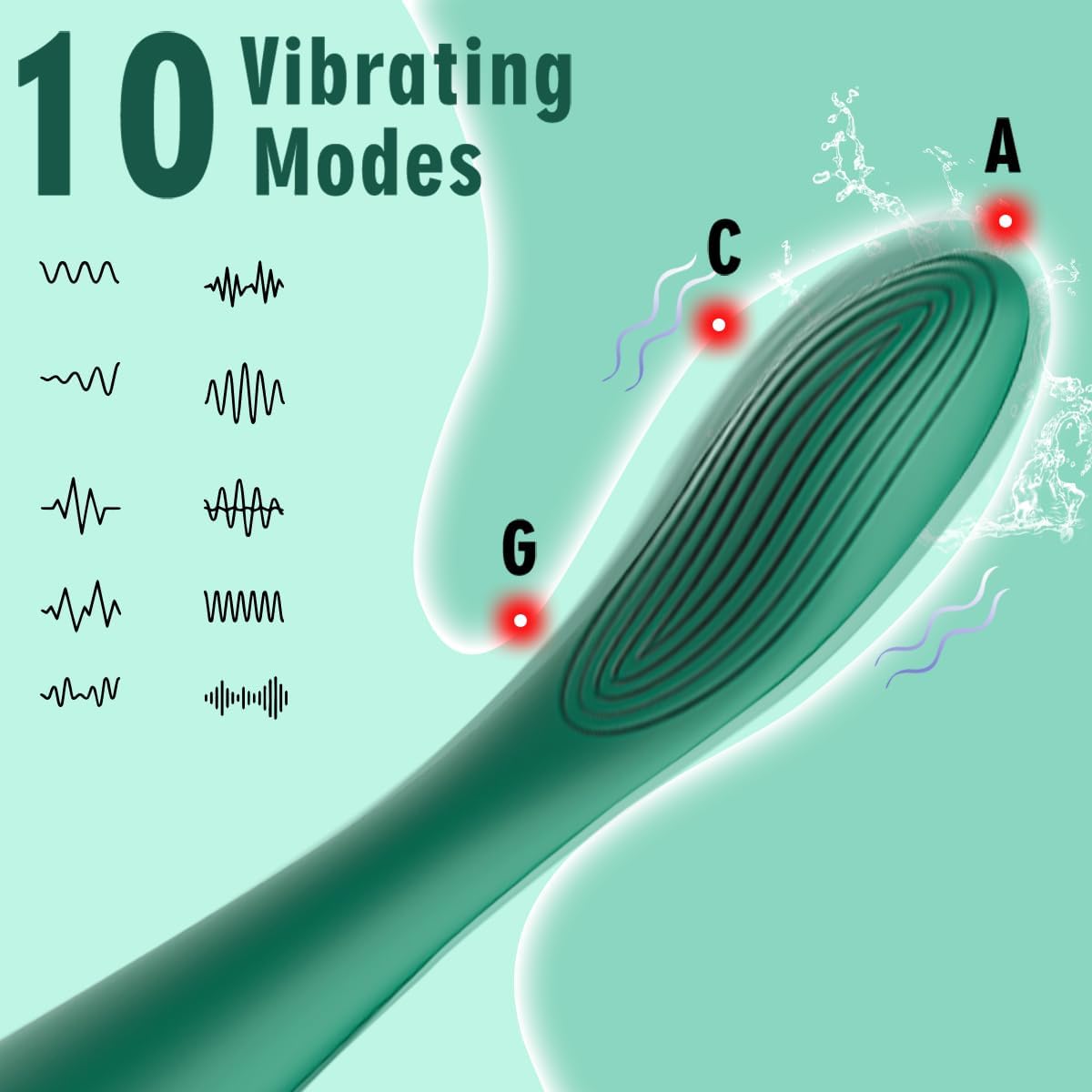 Vibrador Punto G y Clítoris - 10 Modos de Vibración