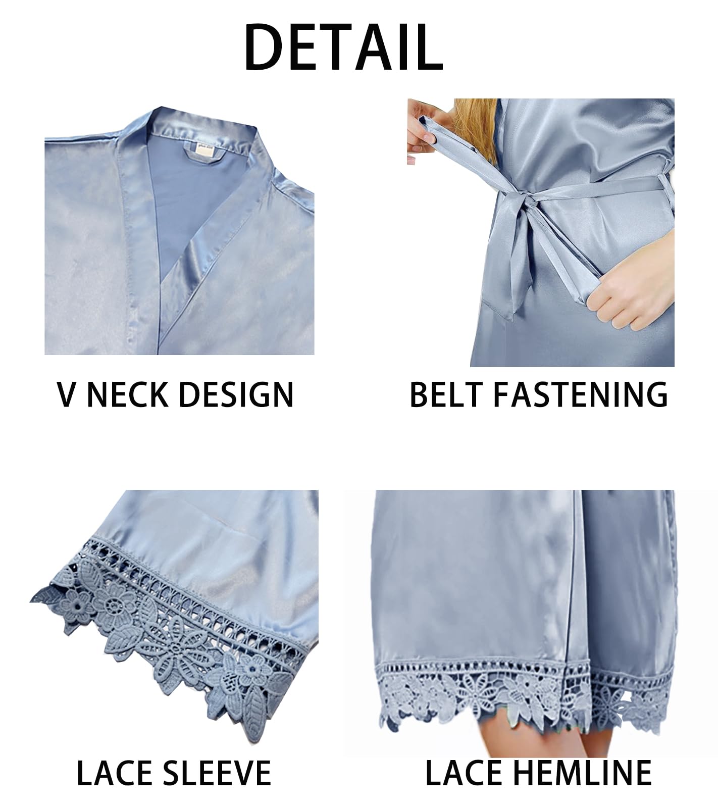 Bata de Seda con Encaje para Novia - Kimono Elegante