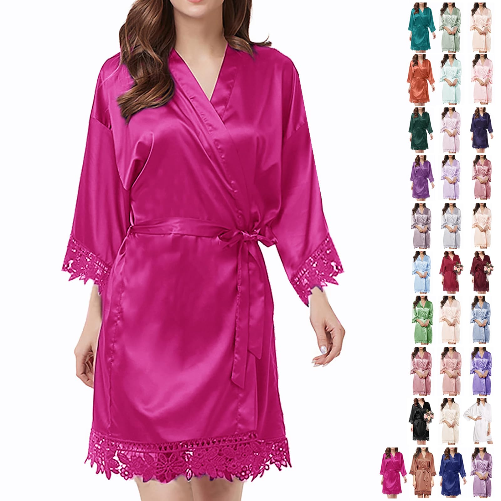 Bata de Seda con Encaje para Novia - Kimono Elegante