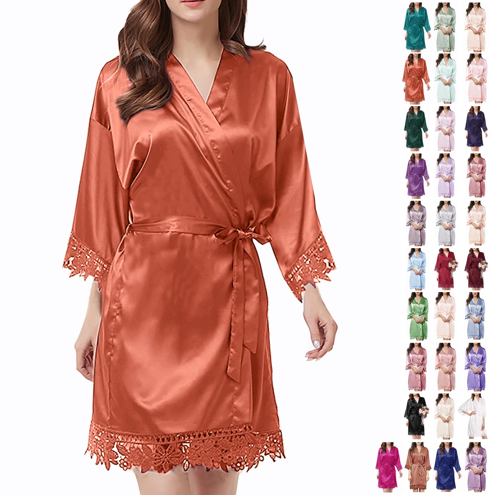 Bata de Seda con Encaje para Novia - Kimono Elegante