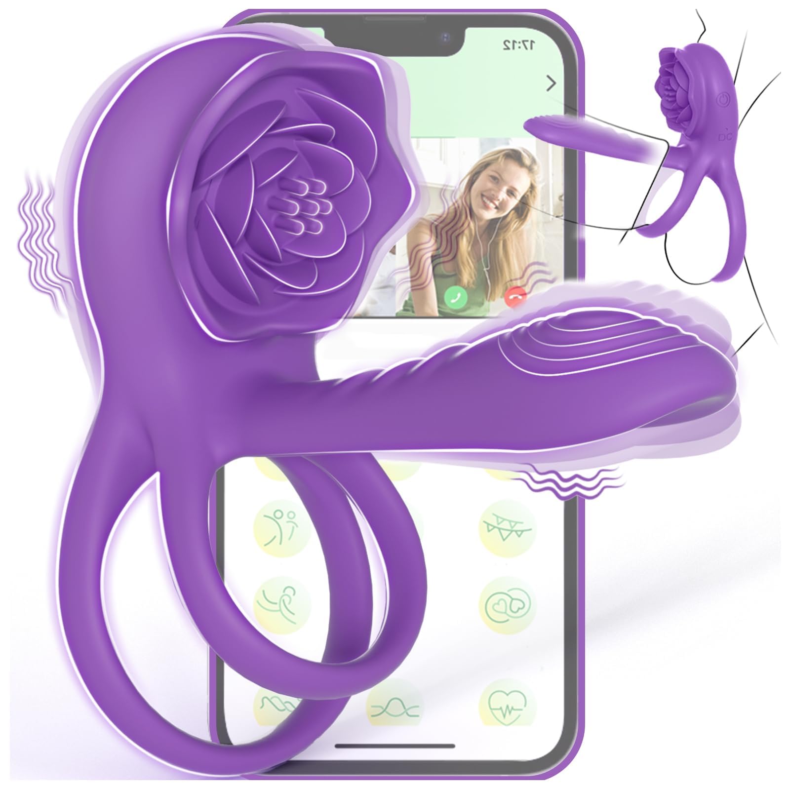 Anillo Vibrador para Parejas con Estimulador de Clítoris