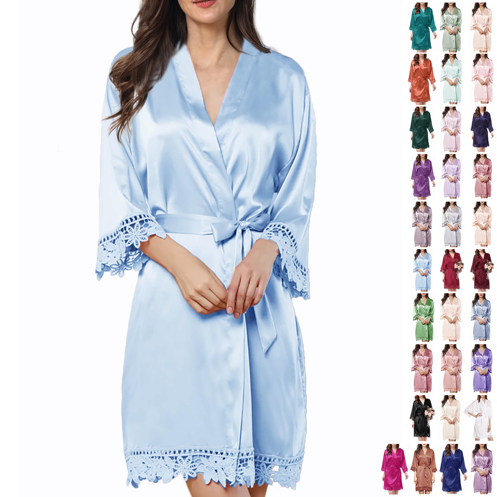 Bata de Seda con Encaje para Novia - Kimono Elegante