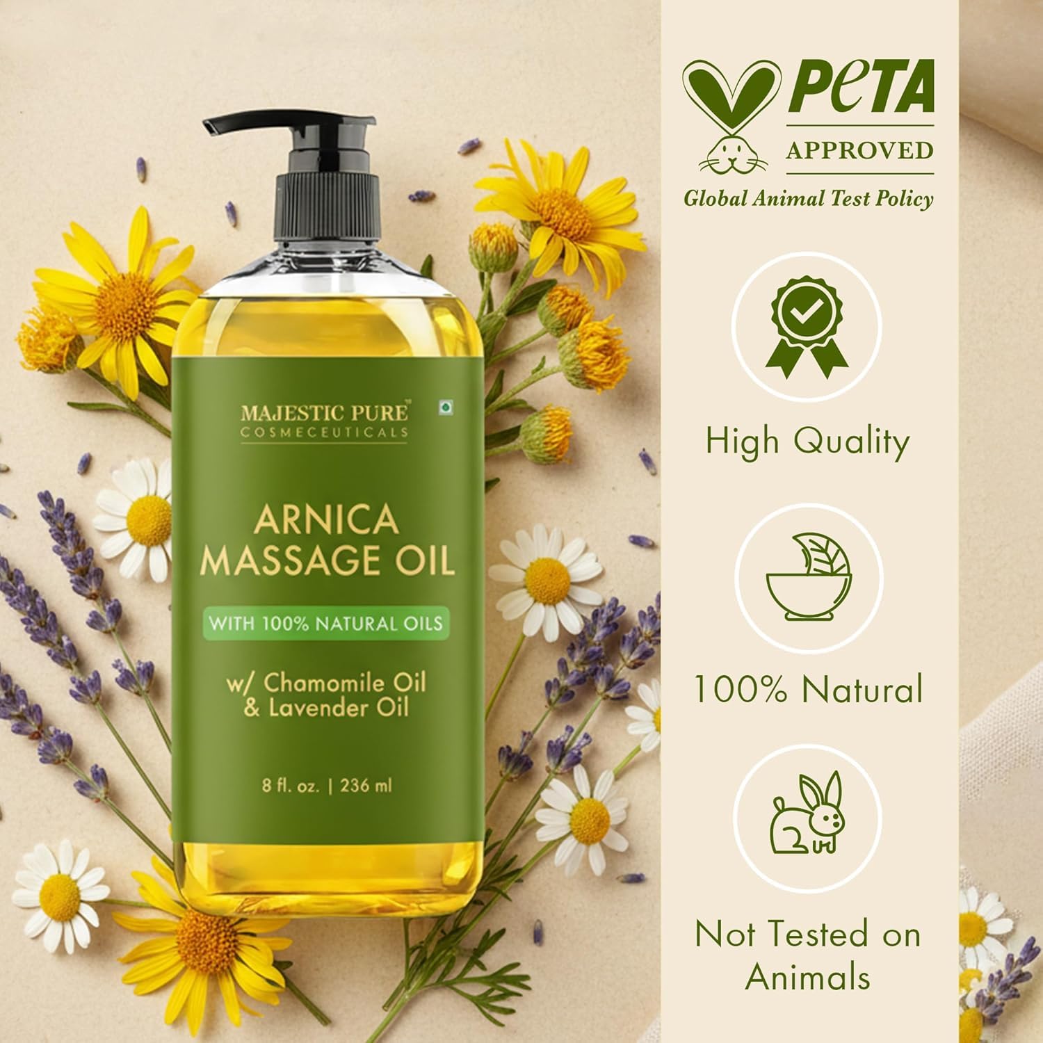 Aceite de Masaje Sensual Majestic Pure - Natural y Relajante
