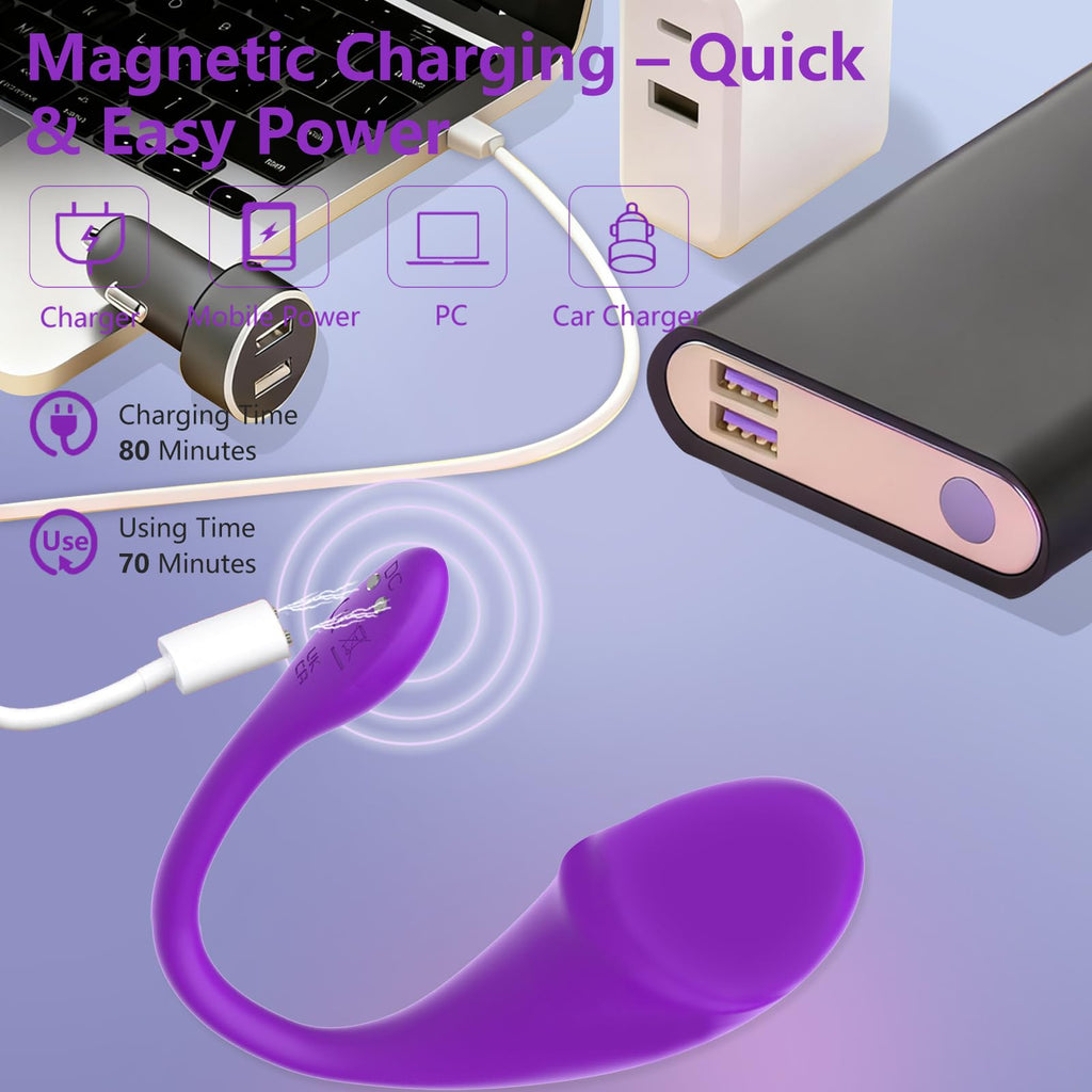 Vibrador Portátil Femenino con Control Remoto APP - 9 Modos