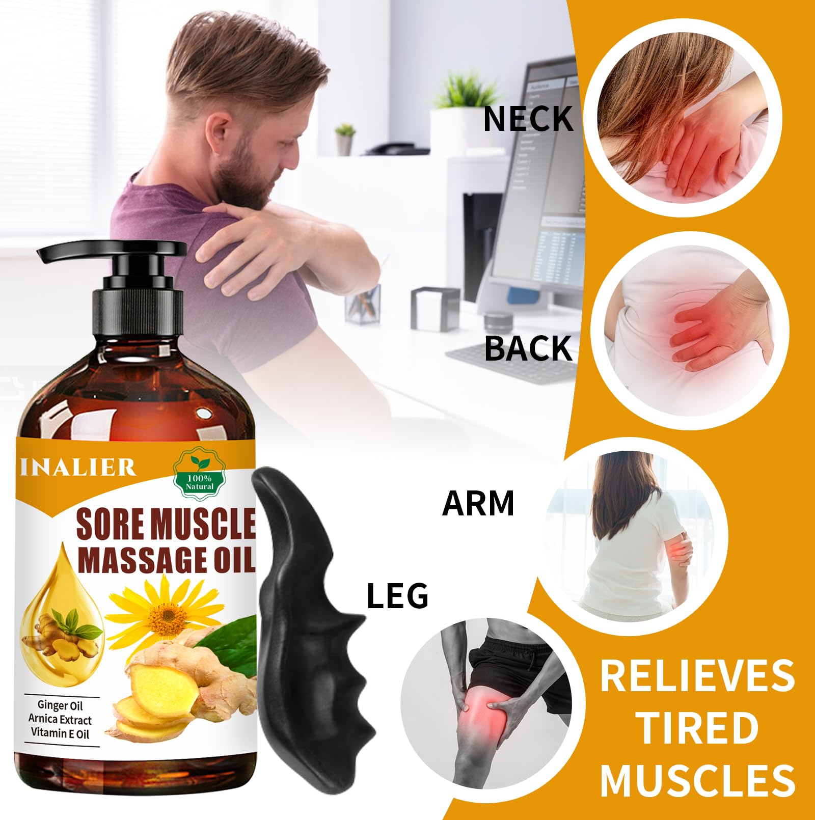 Aceite de Masaje Lavanda con Roller - Kit Spa Relajante