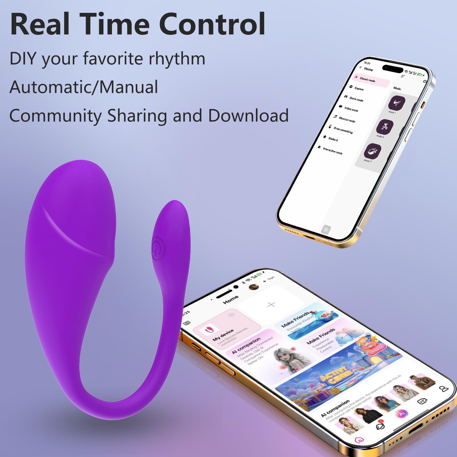 Vibrador Portátil Femenino con Control Remoto APP - 9 Modos