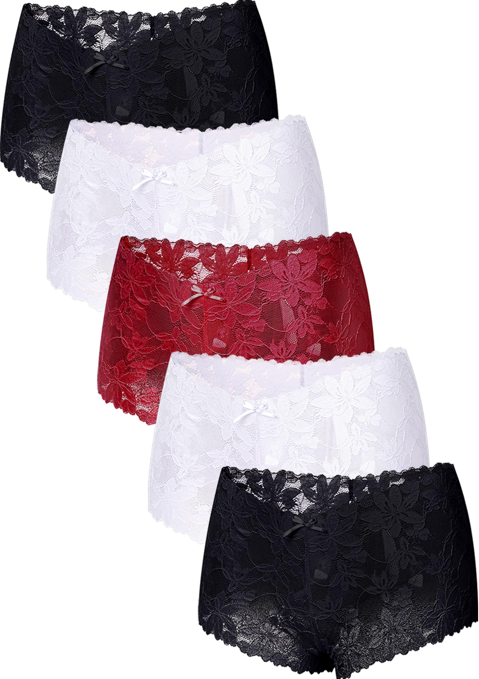 Take Talk Sexy Lace Underwear Panties Lingerie Gift for Women Wife 5 Pack Soft Cheeky Boy shorts Plus Size Underwear Women