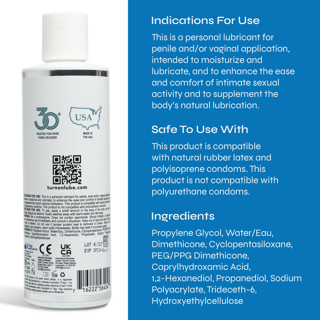 Lubricante Íntimo Premium Turn On - Vegano e Hipoalergénico