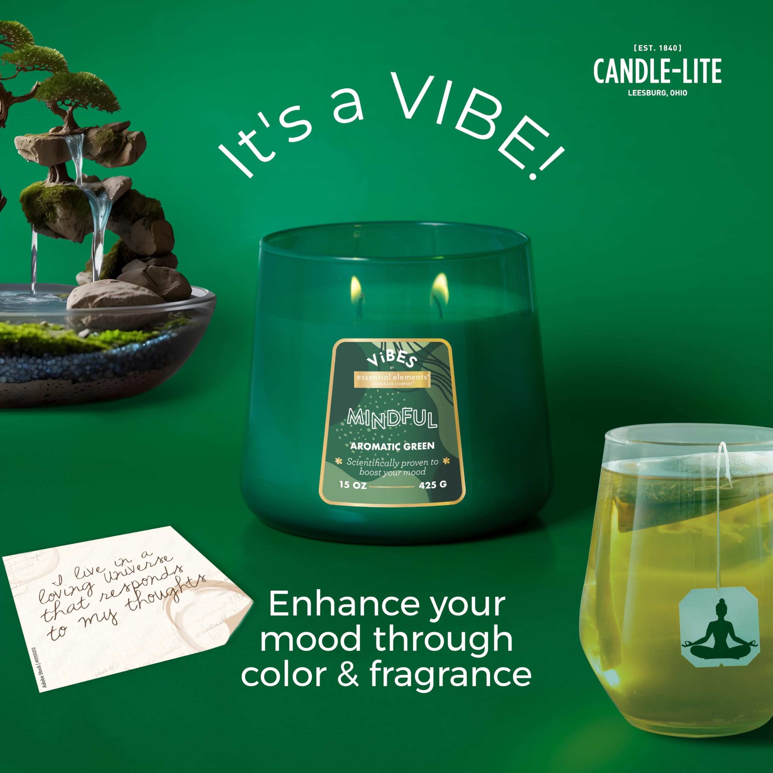 Velas Aromáticas Candle-Lite Essential Elements Vibes