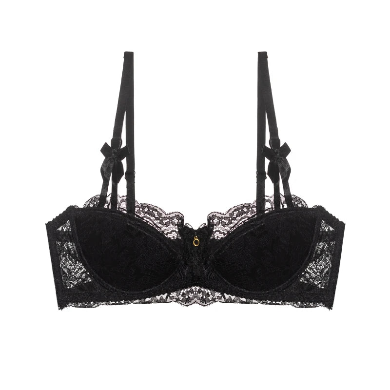 Conjunto de Lencería Estilo Victoriano con Encaje Francés - Bralette Push Up