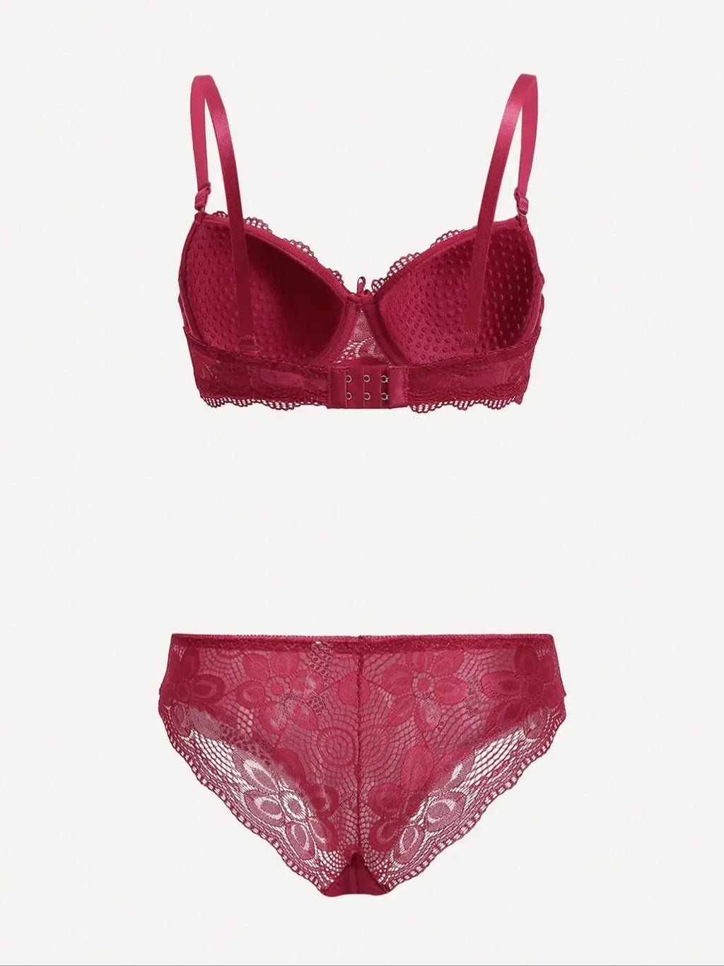 Conjunto de Lencería Viomisha - Bra Push Up Transparente con Encaje Floral