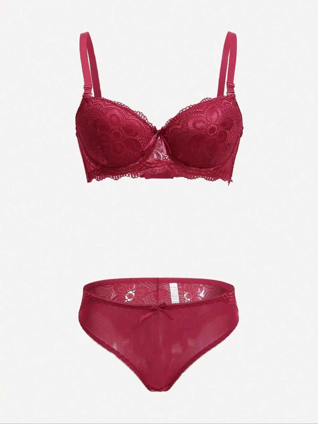Conjunto de Lencería Viomisha - Bra Push Up Transparente con Encaje Floral